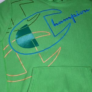 Champion Reverse Weave Lime Green Hoodie‎ Size Medium Slimepunk Milleniwave